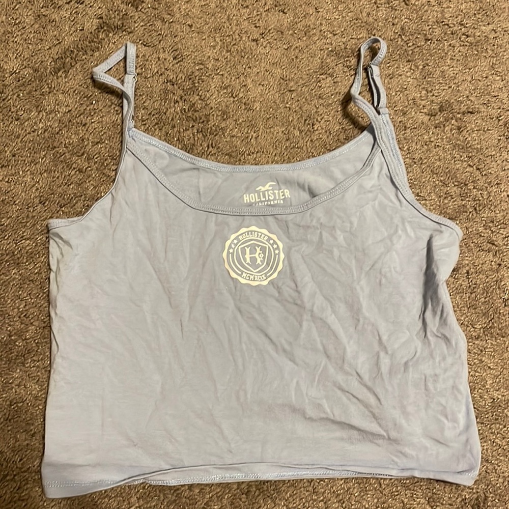 Baby blue hollister crop top